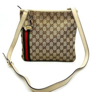 Gucci Beige and Red Shoulder Bag